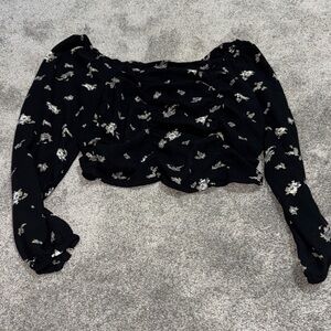 SO Black Floral Women's Blouse